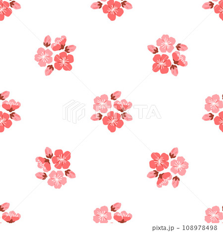 Sakura pattern vector illustration. The seamless sakura pattern concept celebrated profound connection between humanity and natural world The decorative elements incorporated repetitive sakura motifs Sakura pattern vector illustration. The seamless sakura pattern concept celebrated profound connection between humanity and natural world The decorative elements incorporated repetitive sakura motifs 108978498