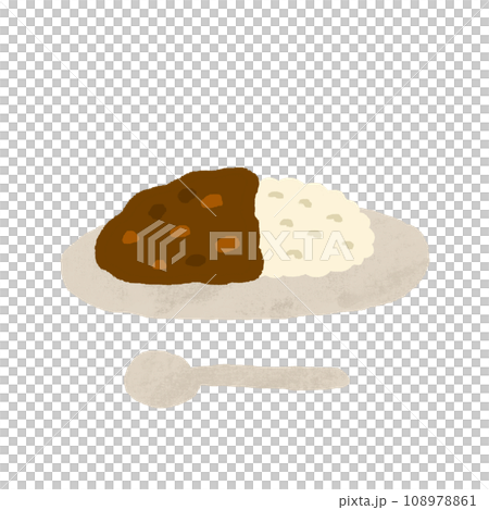 Watercolor hand-painted curry and rice illustration Watercolor hand-painted curry and rice illustration 108978861