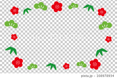 Shochiku plum frame vector illustration 108978934
