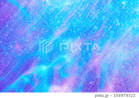 Purple, pink, blue transparent space alien glitter slime gel background texture 108979322
