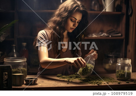 The process of making jam from marijuana.のイラスト素材 [108979519] - PIXTA