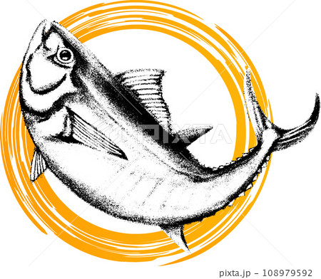 リアルで和風なマグロのイラスト リアルで和風なマグロのイラスト 108979592