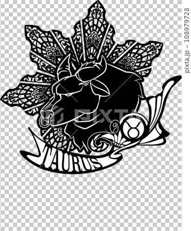 可用於剪紙等的金牛座圖案。 108979728