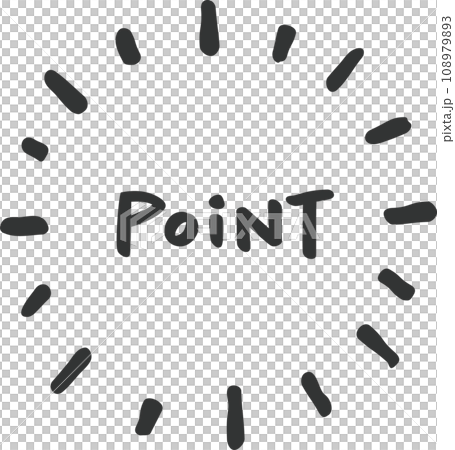 Vector material of black "POINT" handwritten text 108979893
