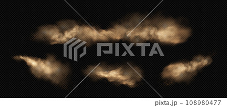 Dust clouds set isolated on transparent background 108980477