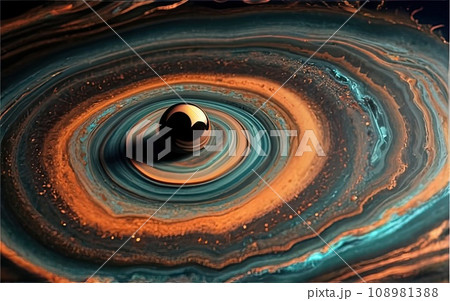 fluid metallic paint pour and color blending  108981388