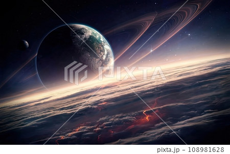 universe planets Milkyway and stars  108981628