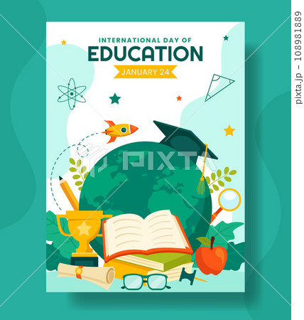 International Education Day Vertical Poster Cartoon Hand Drawn Templates Background Illustration International Education Day Vertical Poster Cartoon Hand Drawn Templates Background Illustration 108981889