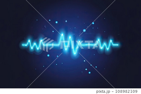 Neon rounded pulse waves with shining effects on dark background Neon rounded pulse waves with shining effects on dark background 108982109