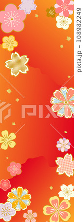 和風の花の背景素材　縦 108982249