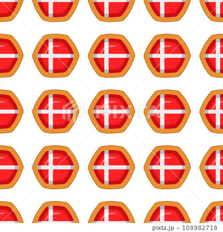 Pattern cookie with flag country Denmark in tasty biscuit 108982718