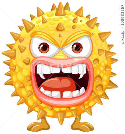 Spiky Bacteria Germ Virus Monster Cartoon Character 108983267