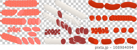 big set different types delicatessen meat sausages big set different types delicatessen meat sausages 108984094