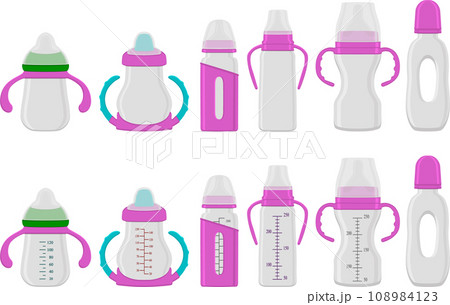 big kit baby milk in bottle with rubber pacifier 108984123