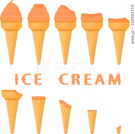 Big set various sweet tasty natural ice cream 108984158