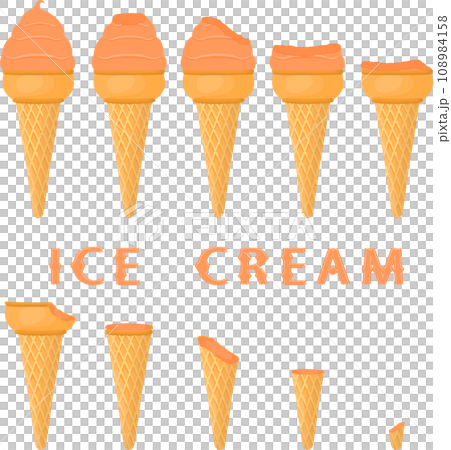 Big set various sweet tasty natural ice cream 108984158