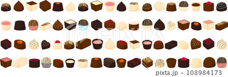 beautiful big set sweet chocolate candy bonbon 108984173