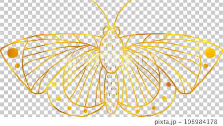 Butterfly in doodle style with golden foil effect. 108984178