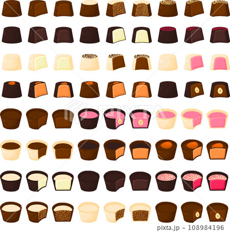 beautiful big set sweet chocolate candy bonbon 108984196