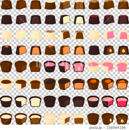 beautiful big set sweet chocolate candy bonbon 108984196