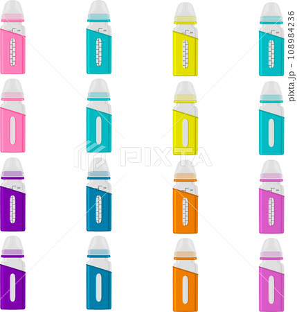 big kit baby milk in bottle with rubber pacifier 108984236