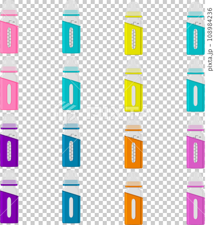 big kit baby milk in bottle with rubber pacifier 108984236