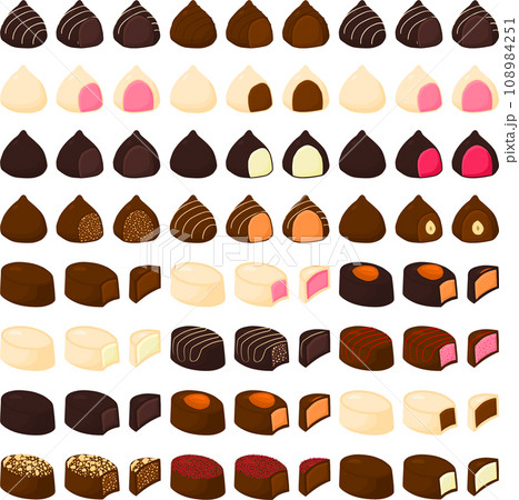 beautiful big set sweet chocolate candy bonbon beautiful big set sweet chocolate candy bonbon 108984251