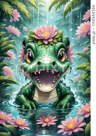 a howard robinson a cute crocodile in the amazonas 108984366