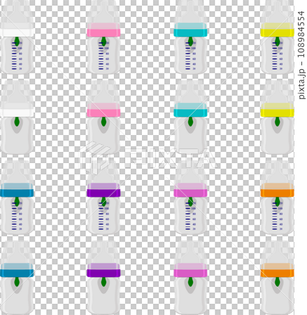 big kit baby milk in bottle with rubber pacifier big kit baby milk in bottle with rubber pacifier 108984554