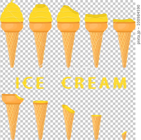 Big set various sweet tasty natural ice cream 108984590