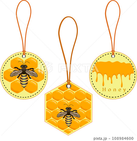 Various sweet tasty natural honey from honeycomb 108984600