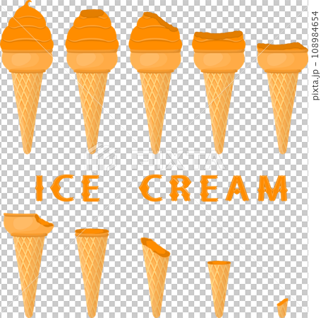 Big set various sweet tasty natural ice cream 108984654