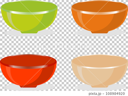 Set of empty glass soup bowls 108984920