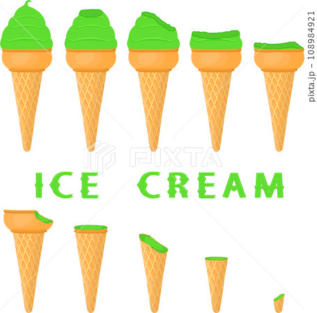 Big set various sweet tasty natural ice cream 108984921