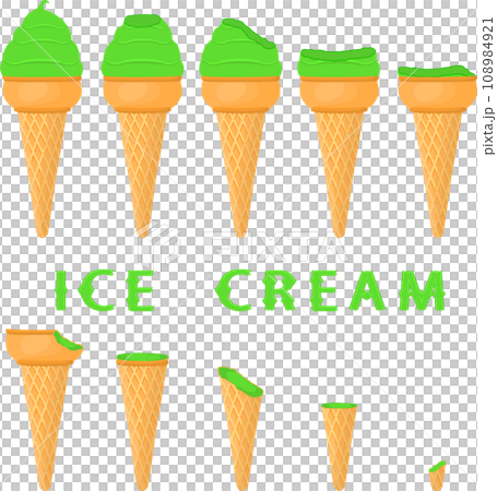 Big set various sweet tasty natural ice cream 108984921