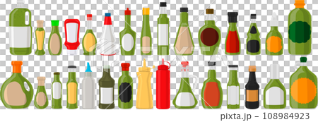 big kit varied glass bottles filled liquid sauce pesto big kit varied glass bottles filled liquid sauce pesto 108984923