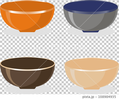 Set of empty glass soup bowls Set of empty glass soup bowls 108984935