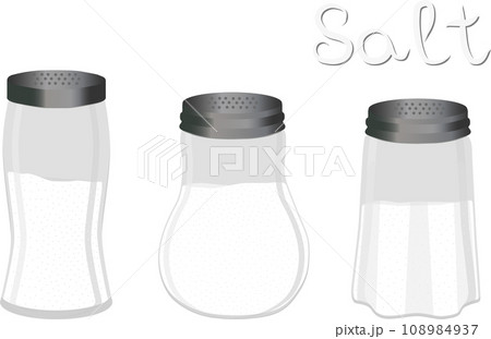 big set different types glassware filled salt 108984937