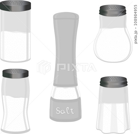 big set different types glassware filled salt big set different types glassware filled salt 108984955