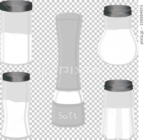 big set different types glassware filled salt big set different types glassware filled salt 108984955