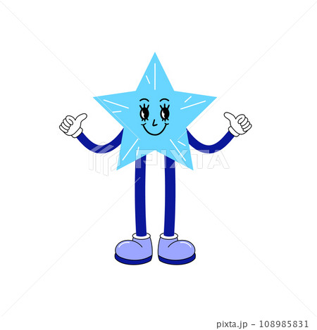 Cartoon cute blue star  108985831