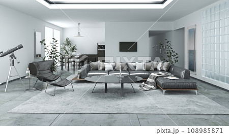 Project of a studio apartment with a modern style. Project of a studio apartment with a modern style. 108985871