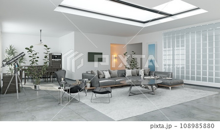 Project of a studio apartment with a modern style. 108985880