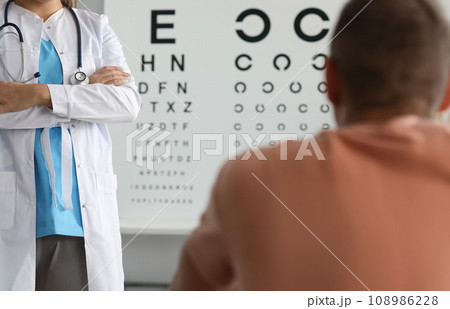 Patient at eyesight check 108986228