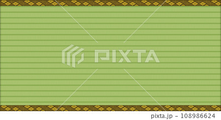 畳のパターンイラスト。ベクターデータの畳表と畳縁の柄はシームレスパターンとして登録されています 108986624