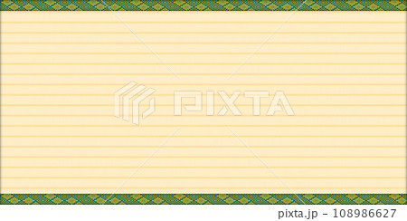 畳のパターンイラスト。ベクターデータの畳表と畳縁の柄はシームレスパターンとして登録されています 108986627
