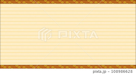畳のパターンイラスト。ベクターデータの畳表と畳縁の柄はシームレスパターンとして登録されています 108986628