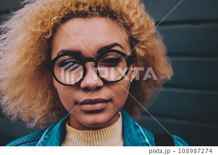 beautiful African American female teenager 108987274