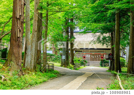 初秋の中尊寺 白山神社 岩手県平泉町 初秋の中尊寺 白山神社 岩手県平泉町 108988981