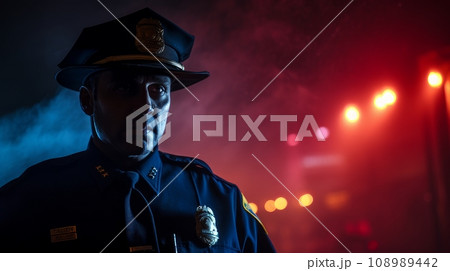 policeman at night. policeman at night. 108989442